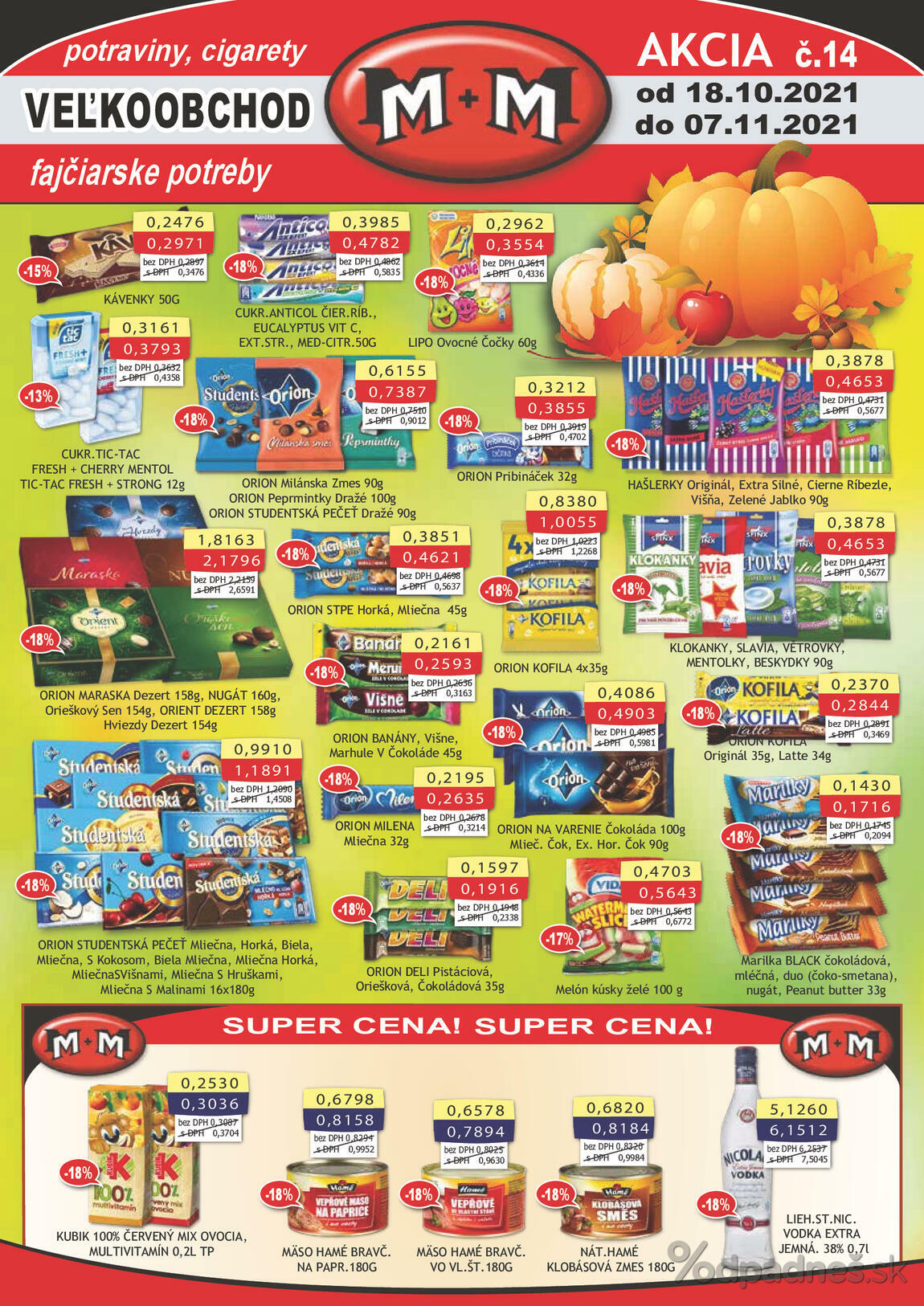 1. stránka M + M letáku