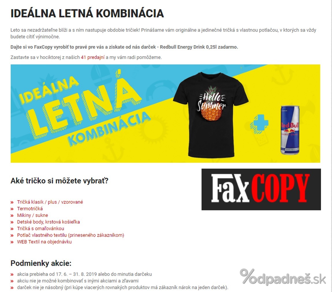 1. stránka Faxcopy letáku