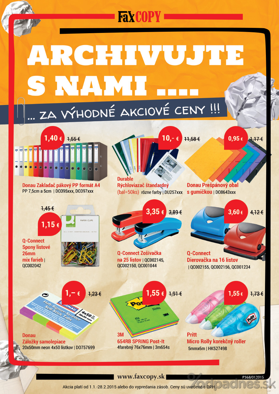 1. stránka Faxcopy letáku