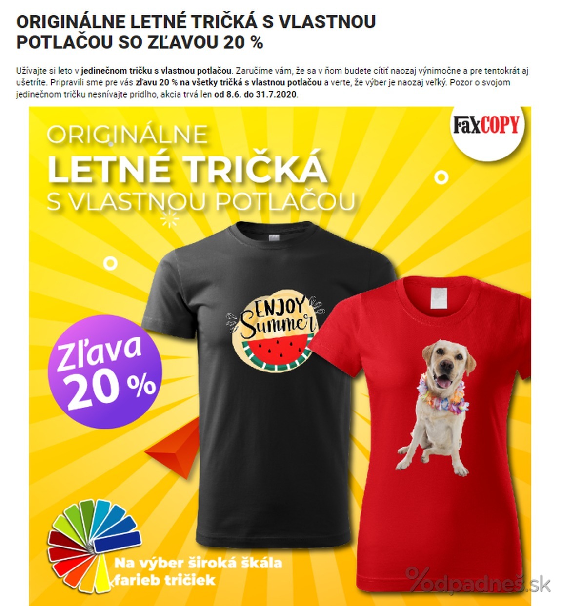 1. stránka Faxcopy letáku