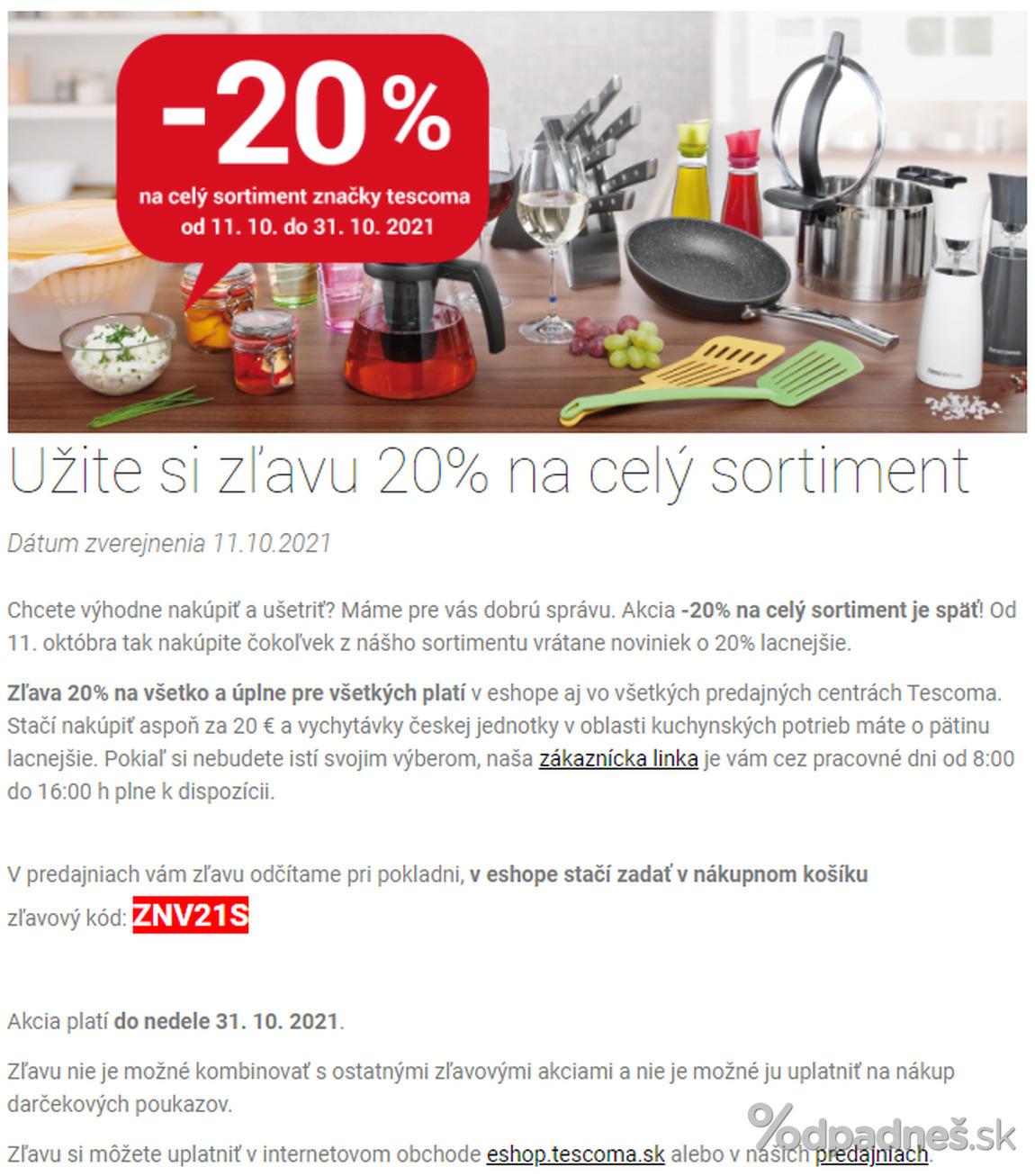 1. stránka Tescoma letáku