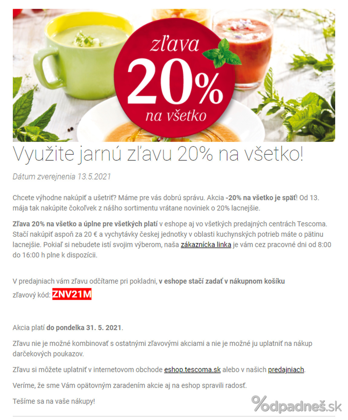 1. stránka Tescoma letáku