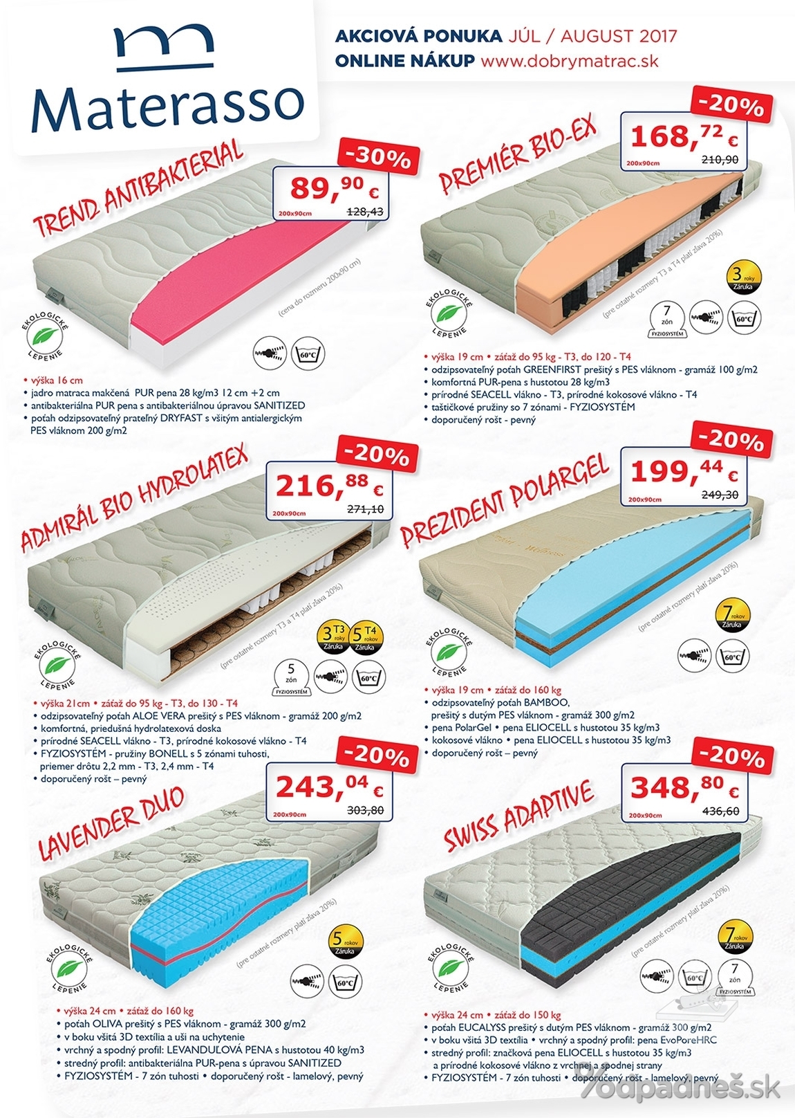 1. stránka Dobrýmatrac.sk letáku