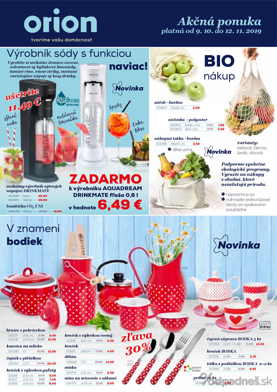 1. stránka Orion letáku