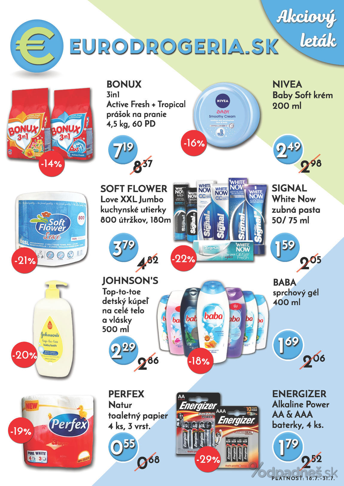 1. stránka Eurodrogéria.sk letáku