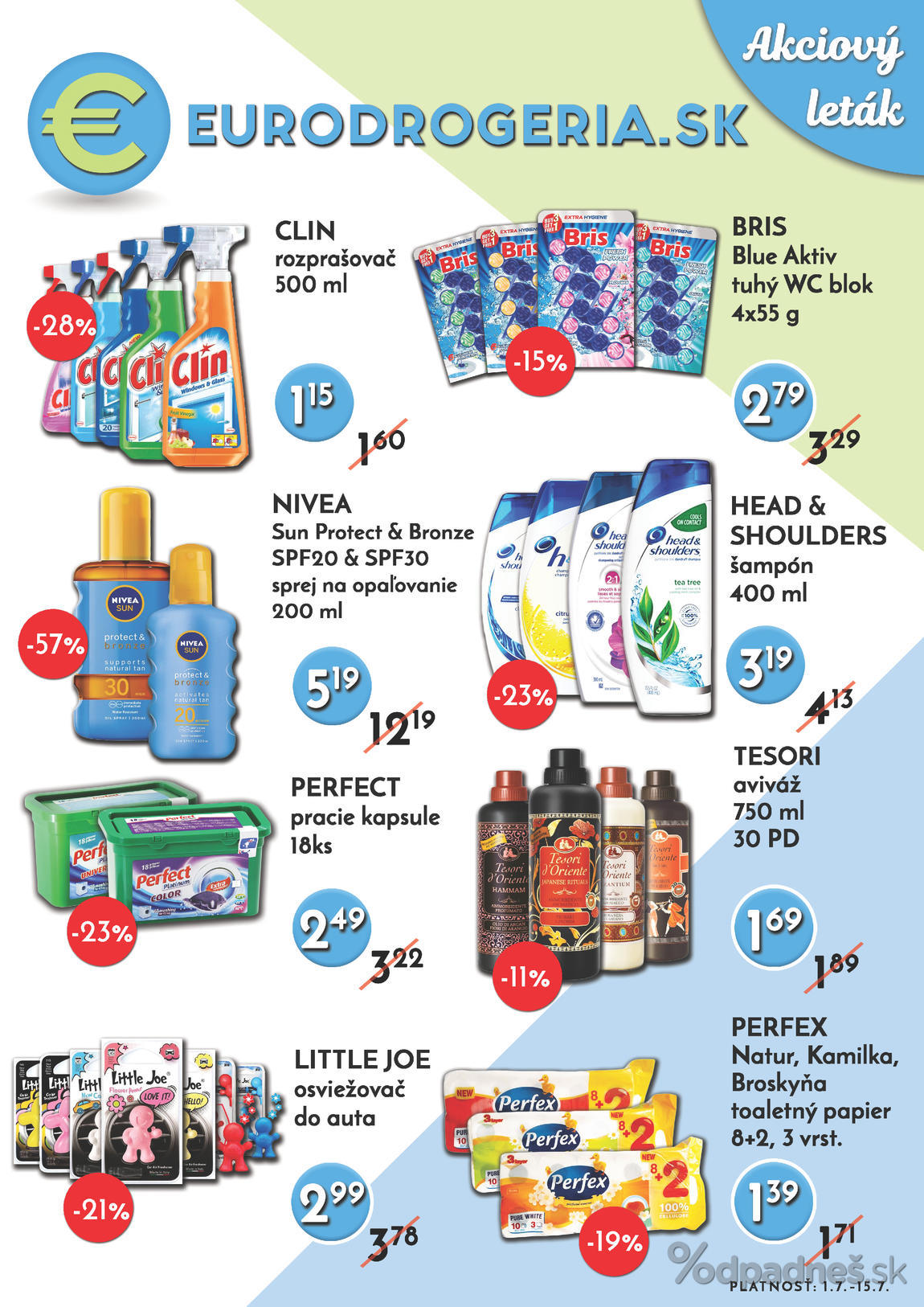 1. stránka Eurodrogéria.sk letáku