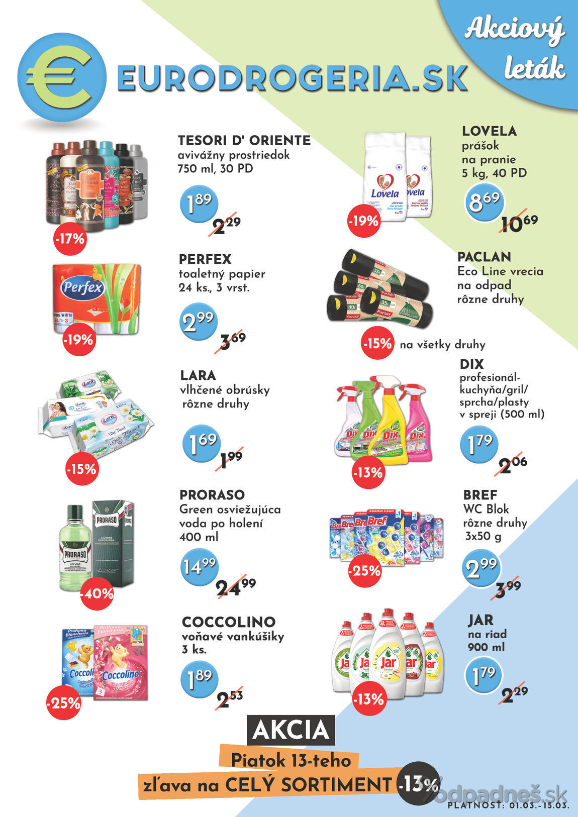 1. stránka Eurodrogéria.sk letáku